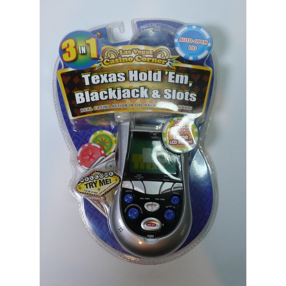 3 in 1 Texas Hold Em, Blackjack & Slots Casino HandHeld Game New & Sealed